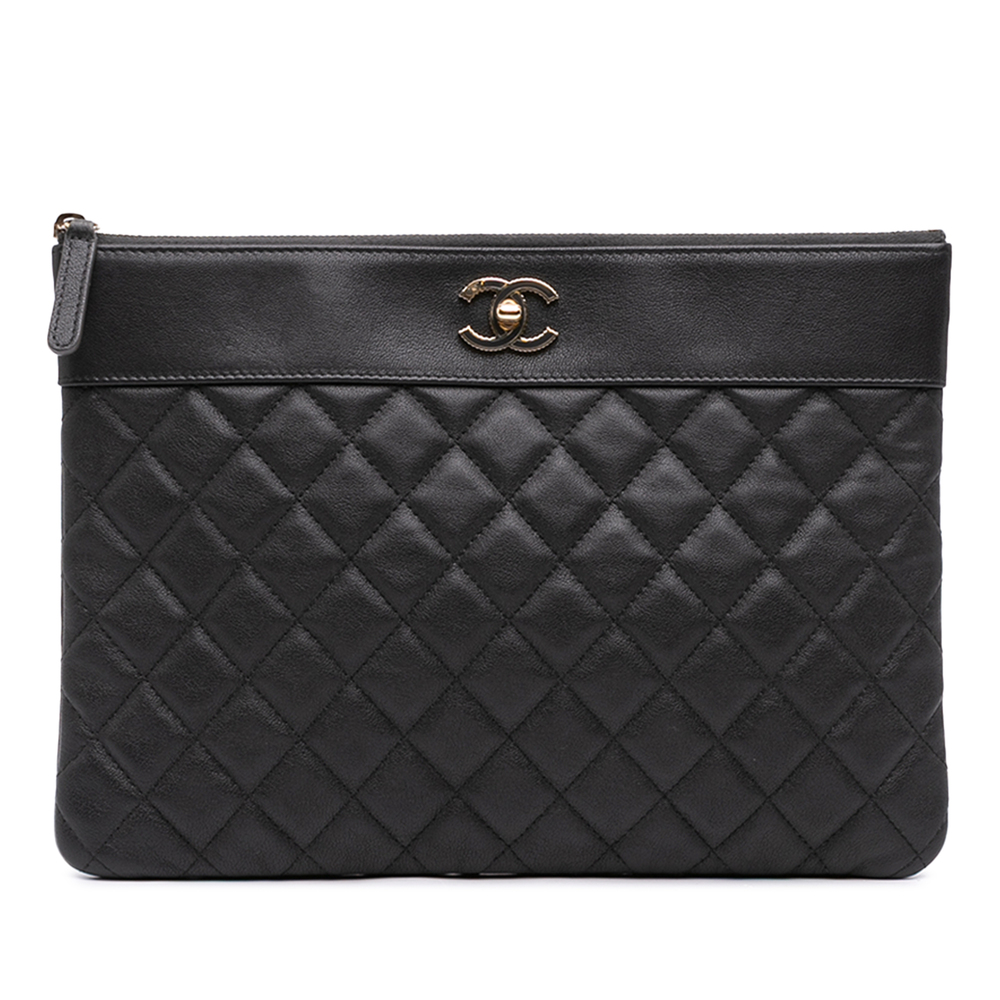 Pre-Loved Chanel Medium Quilted Sheepskin Mademoiselle O Case Clutch